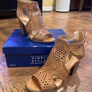 Simply Styled Shelby Brown Heeled Sandals